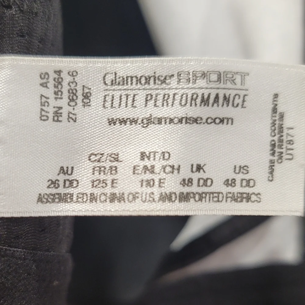 Sz 48DD Glamorise Sport Elite Performance No-bounce Cami Bra - Picture 4 of 6
